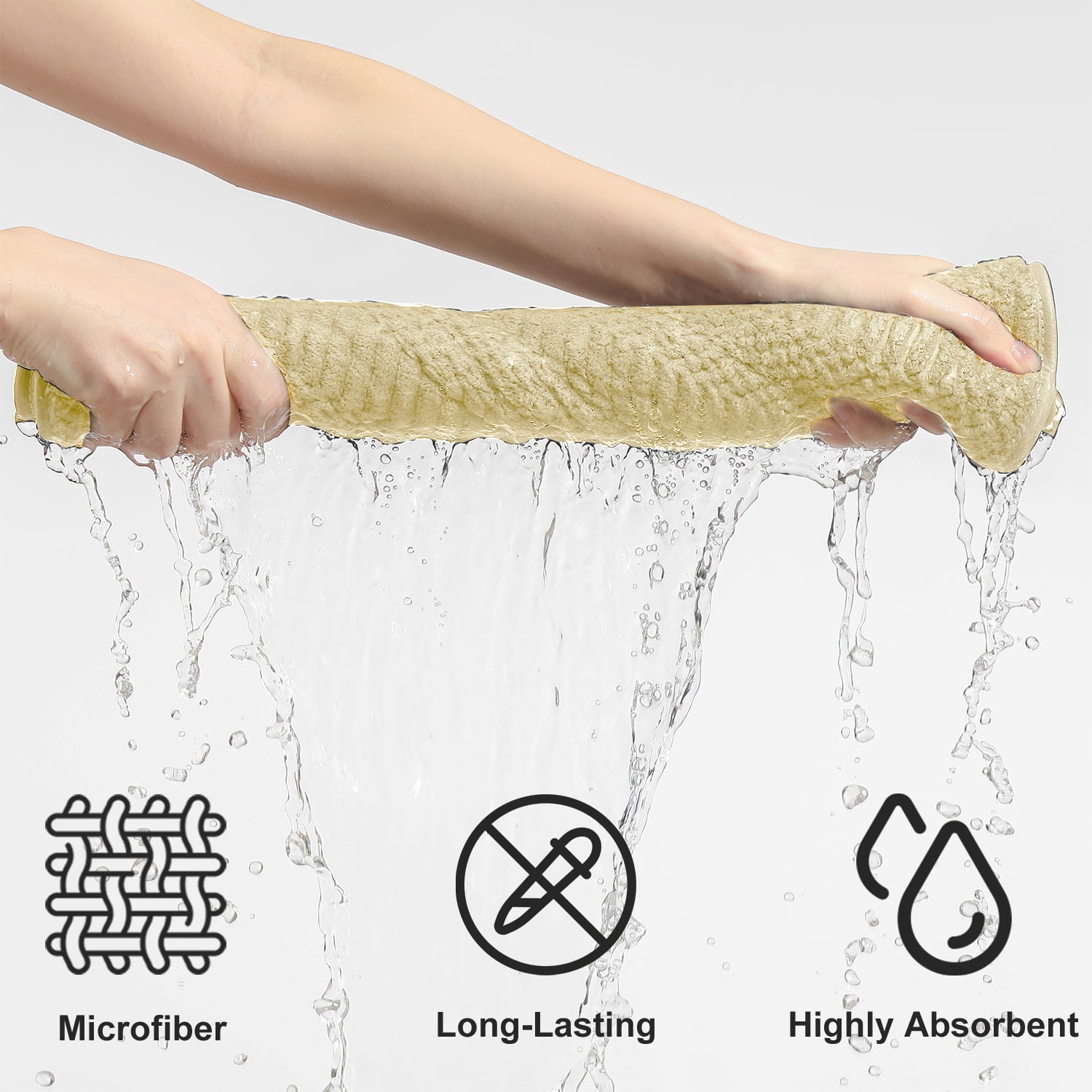 Beartech 18 Piece Bath Towel Set-6 Bath Sheet,6 Hand Towel,6 Washcloths Ultra Soft Microfiber Towels,Luxury Shower Towel,Quick-Dry & Highly Absorbent Bathroom Towels for Family,Hotel Spa-Yellow
