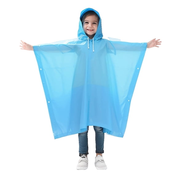 Raincoat for Boys Light Waterproof Girls Rain Jacket Reusable Rain Ponchos with Hood Travel Outdoor 5-10 Years