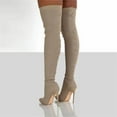thumbnail image 4 of Babysbule Women's Boot Fashion Autumn And Winter Heel Over The Knee Boots Flying Woven Stretch Wool Sleeve Fish Mouth Women's Boots, 4 of 5