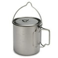 thumbnail image 1 of Copa de titanio Irfora Taza de titanio ultraligera Taza portátil al aire libre Taza de agua de picnic con mango plegable 300ml / 400ml / 450ml / 750ml Irfora Copa de titanio, 1 of 7