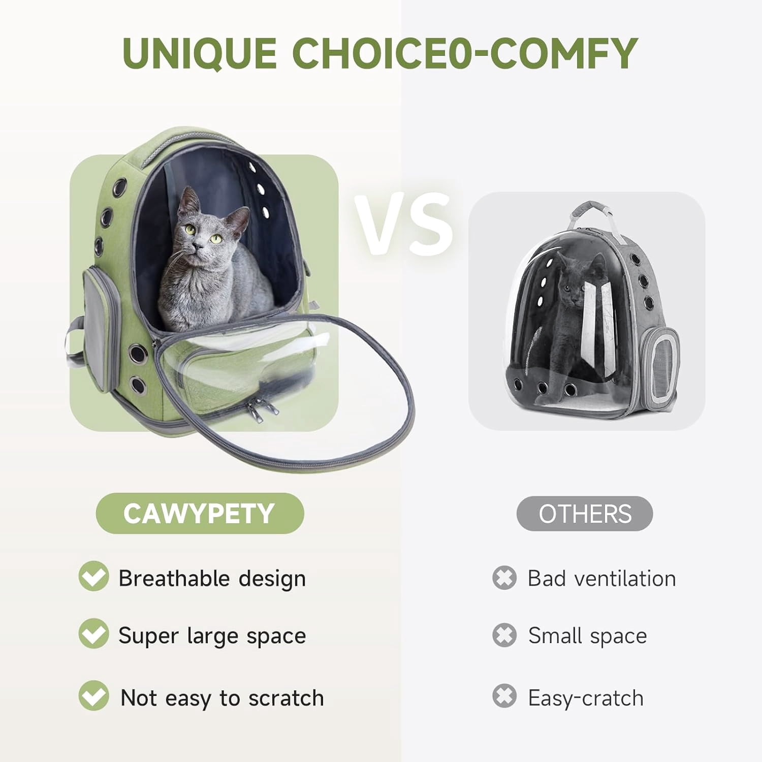 Comfortable Breathable Transparent Pet Backpack Carrier for Cats and Dogs
