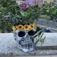 thumbnail image 4 of Maceta de resina con forma de calavera, diseño creativo en 3D, maceta para suculentas. flor de sol, 4 of 9