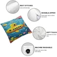 thumbnail image 4 of JRXY 2 Packs Decorative Cotton Throw Pillow Covers, Cartoon Submarine Fish White, 4 of 6