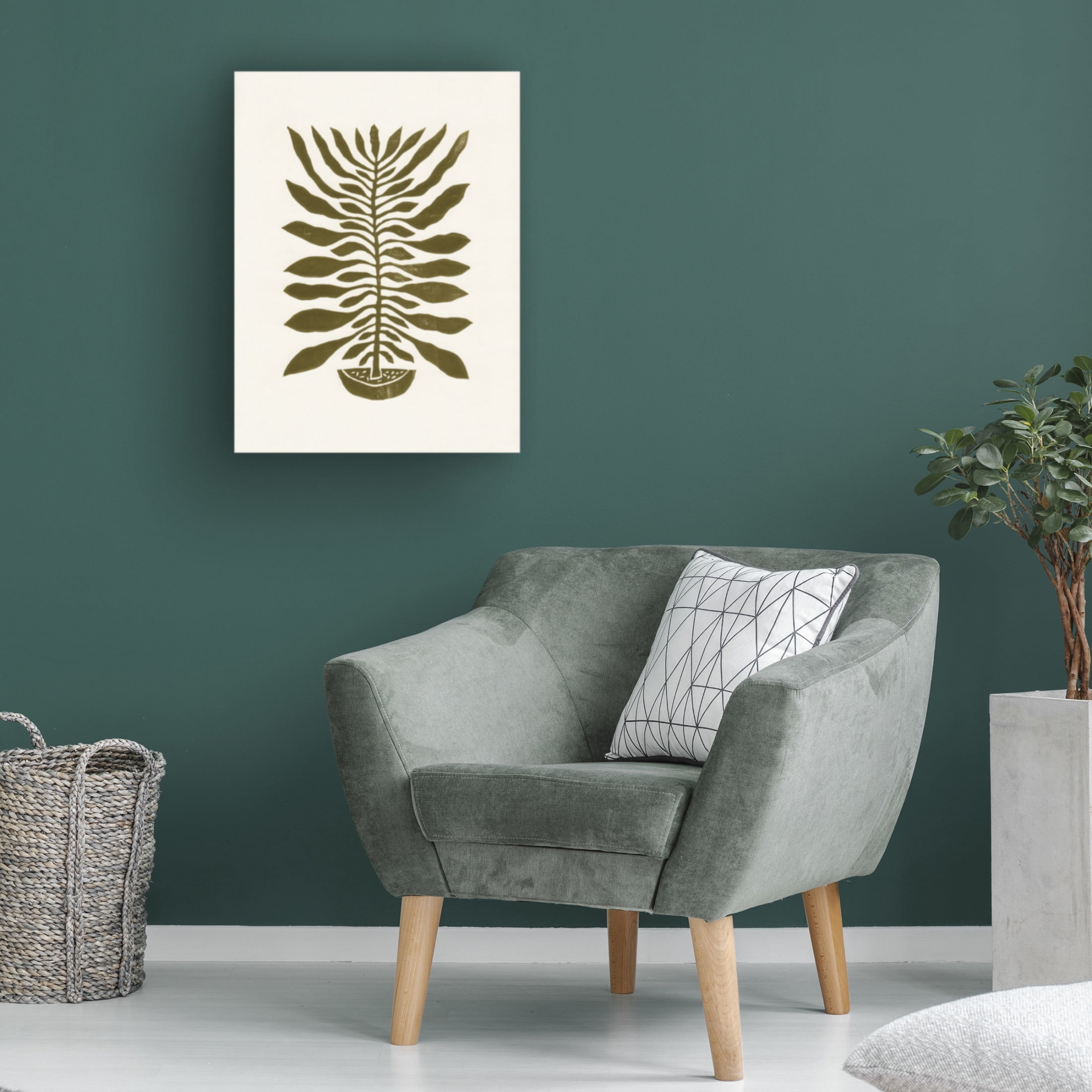 Trademark Fine Art Alisa Galitsyna  ne Hundred Leaved Plant 22 Lino Print Canvas Wall Art