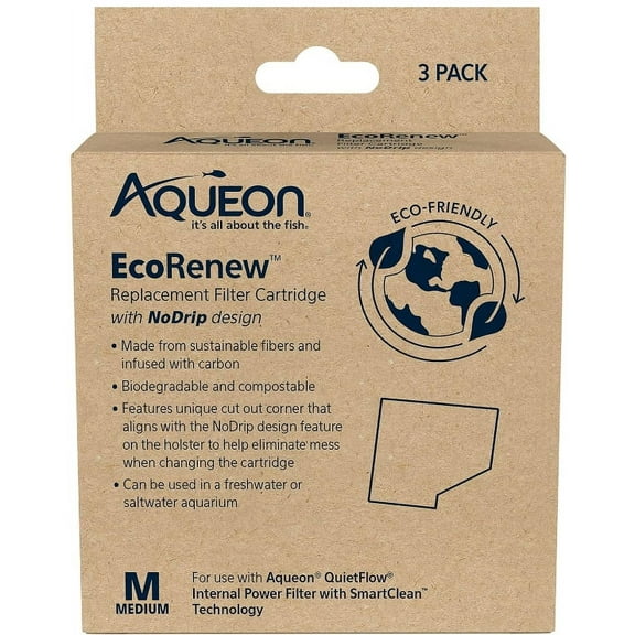 Aqueon EcoRenew Replacement Filter Cartridge [Aquarium Filter Cartridges, New Aquarium Supplies, Aqueon, Aquarium Supplies] Medium - 3 count