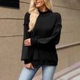 thumbnail image 6 of VEKDONE Women's Mock Neck Sweatshirt Oversized Long Sleeve Loose Fit Pullover Top Solid Color Lightweight Comfy Lounge Sweatshirts Black L, 6 of 8