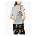 thumbnail image 2 of BAR III Womens Gray Polyester Short Sleeve Jewel Neck T-Shirt Size: XS, 2 of 2