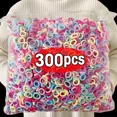 thumbnail image 2 of 100/300/500 Uds. Bandas elásticas coloridas para el cabello para niñas, coleteros para sujetar el cabello, bandas de goma, accesorios para el cabello, bandas para niñas, 2 of 5