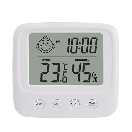 

Portable Temperature Sensor Home Humidity Meter Digital LCD Screen Indoor Hygrometer Gauge Wall Hanging White without backlight