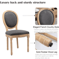 thumbnail image 4 of French Country Dining Chairs Set of 6, Linen Upholstered Oval Back Dining Room Chairs with Antique Solid Wood Frame, Farmhouse Accent Side Chairs for Kitchen, Living Room, 4 of 11