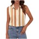 thumbnail image 2 of TaTaai Printed Lapel Top Sleek Texture Women's Fashion Button Front Sleeveless Short Sleeve Loose Summer Casual Office Blouse Gift, 2 of 6
