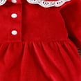 thumbnail image 6 of Lenpel Newborn Infant Velvet Bodysuits Unisex Baby Boy Girl Long Sleeve Half Button Collared Christmas Rompers Fall Winter Outfits(Red,12-18 Months), 6 of 7
