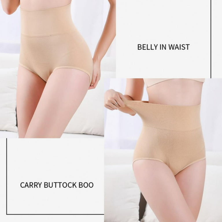 Honeycomb Design Elastic Abdomen High Waist Women Boxer Pants Cotton  Underwear