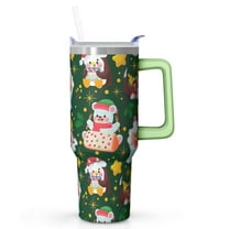 Snowflakes Winter 40oz Holiday Tumbler with Handle, Christmas Coffee Cup with Straw, Festive Stainless Steel Insulated Mug, Gifts for Women Men