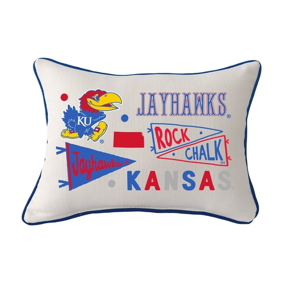 Little Birdie  Kansas Jayhawks Rectangular Piped Pillow