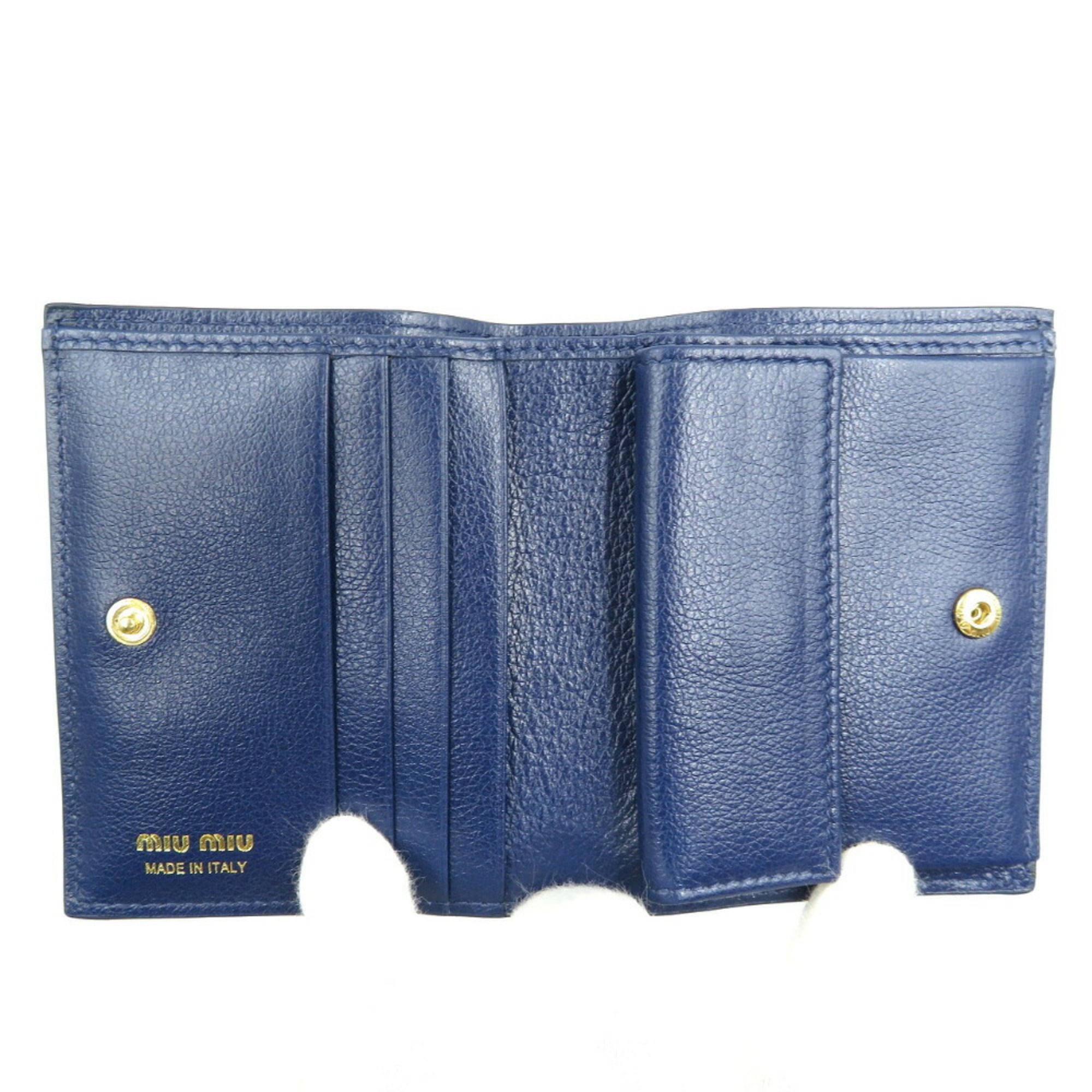 Pre-Owned Miu Miu Miu Leather Blue Multi Bifold Wallet (Good) - Walmart.com