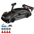thumbnail image 2 of 1:24 Scale RC Drift Car 4WD 2.4GHz 30KM/H High Speed Racing Sport Toy Car with LED Lights, Racing and Drift Wheels(Black), 2 of 7
