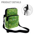 thumbnail image 5 of FUIALDOLG Green Cactus Pattern Cross Body Bags, 2 Layer Crossbody Wallet for Daily Commute, Stretch Polyester with Compartments Cellphone Handbag, 5 of 7
