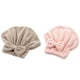 thumbnail image 4 of GOOHOCHY 2pcs Coral Fleece Drying Caps Absorción de agua Bowknot Gorro de ducha Secado de cabello Turbante (rosa y café), 4 of 7