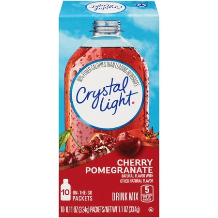 (6 Pack) Crystal Light On-The-Go Sugar-Free Cherry Pomegranate Drink Mix, 10