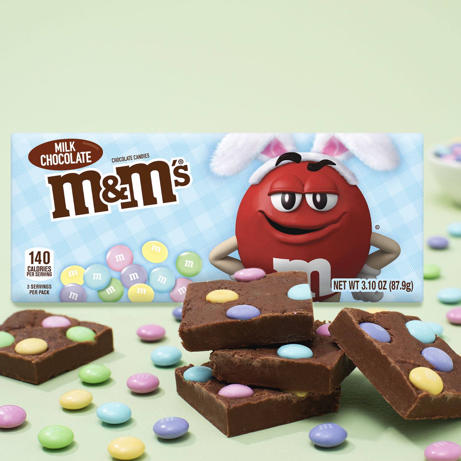 M&M's Peanut Chocolate Easter Candy Gift Box, 3.1 Oz.