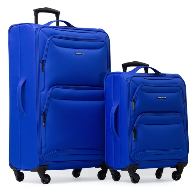 Jetstream® 2-Piece Softside Luggage Set – 28" Large Spinner Checked Suitcase and 20" Carry-On Spinner Luggage