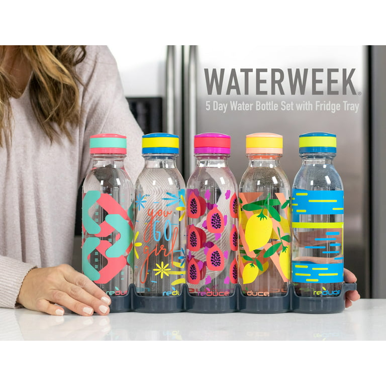 Reduce WaterWeek Refillable Water Bottles, 14 oz - Includes 5 WaterWeek  Leak Proof Tritan Reusable W…See more Reduce WaterWeek Refillable Water