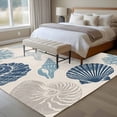 thumbnail image 5 of Summer Marine Life Washable Area Rug 8 x 10 ft Graffiti Coral Shell Conch Sea Blue Starfish Linen, Soft Non Slip Rugs Stain Repellent Indoor Felt Carpet for Living Dining Room Bedroom Home Office, 5 of 9