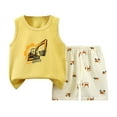thumbnail image 4 of Oiyii Newborn Girls Summer Outfits Solid Ruffle Sleeveless Top Shorts Set, 4 of 4