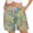 Yellow, variant on Women's High Waisted Stretchy Summer Shorts Comfy Beach Elastic Waist Floral Print Baggy Dressy Casual Womens Jorts with Pockets S-3XL