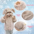 thumbnail image 6 of Coerni Toddler Baby Girls Faux Coats Winter Fleece Jacket Warm Clothes Bunny Rabbit Ear Full Zip Hooded Outwear 1-6 Years, 6 of 7
