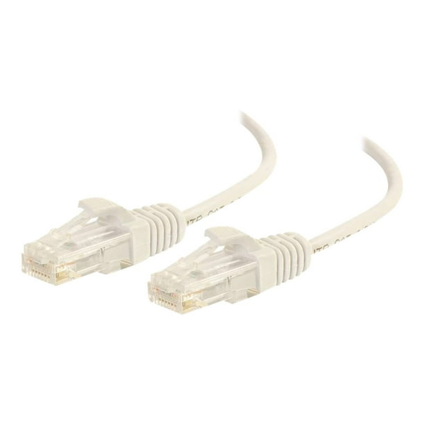 C2G 3 ft Ethernet Cat6 3ft Câble - Slim - Snagless Unshielded (UTP) - Blanc - Câble de Raccordement - RJ-45 (M) à RJ-45 (M) - - UTP - CAT 6 - Moulé, Sans Accrochage - Blanc