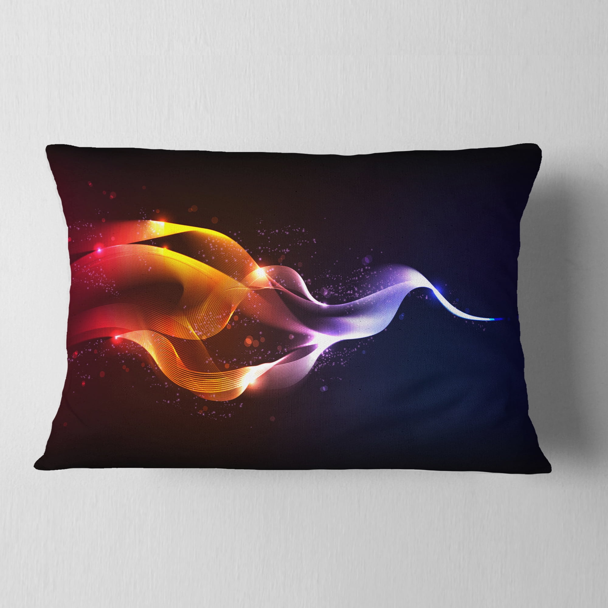 Designart Abstract Vector Waves - Contemporary Throw Pillow - 12x20