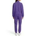 thumbnail image 4 of Wutalume Women's Fashion 2-Piece Solid Color Sweatshirt Set, Long Sleeve Top and Jogger Pants, Casual Sportswear Outfit,Purple S, 4 of 5