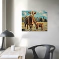 thumbnail image 4 of Orinice Cow and Calf Fine Art Aesthetic Poster Print Wall Painting for Home Decor on Canvas Living Room Bedroom Office 16x12in, 4 of 6