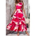 thumbnail image 4 of Vestido PRETTYGARDEN Maxi Floral Rojo y Blanco con Hombro Descubierto Talla L, 4 of 6