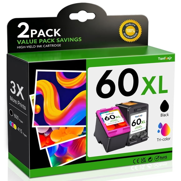 Cartuchos de tinta TANFENJR 60XL para HP 60 60XL PhotoSmart C4780