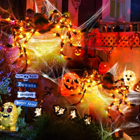 

Fufafayo kids christmas gifts Halloween Spider Decorations 125cm Light Up Spider For Indoor Outdoor Halloween Decorations Yard Party House Decorate