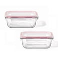 thumbnail image 1 of LocknLock - Set of 2 Airtight and Leakproof Glass Containers, 380mL Capacity, Red, 1 of 6