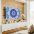 thumbnail image 3 of Indoor Elastic TV Cover 75", Paisley Mandalas TV Display Protector for LCD Desktop TV Hanging TV, Boho Art Vintage Blue Purple Flower Pattern Decorative TV Screen Dust Proof Cover Protection, 3 of 9