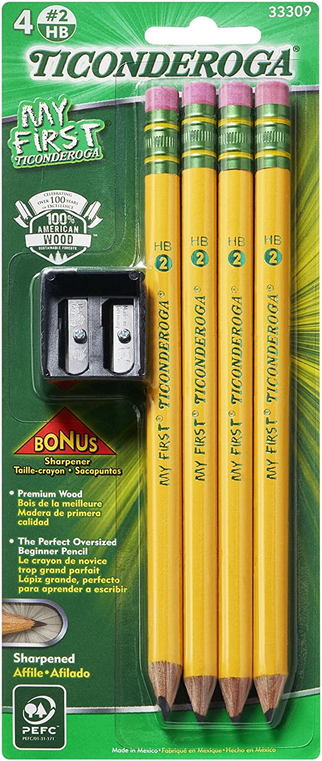 My First Ticonderoga Primary Size 2 Beginner Pencils, PreSharpened, 4