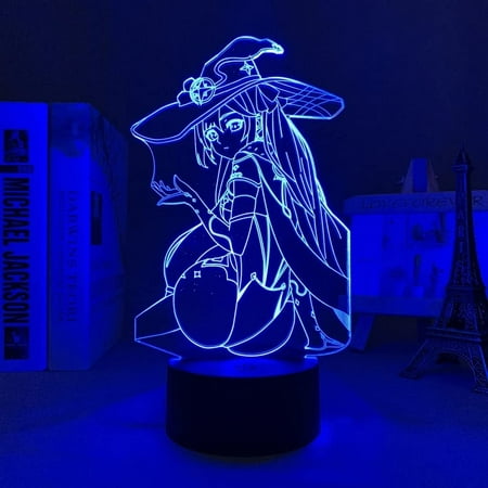 

TYOMOYT Led Anime Fuds Light Genshin Impact Led Light Mona 3D Illusion Night Lamp Home Room Decor Upward Lighting Acrylic LED Light Xmas Gift Desktop Lamps(16 Colors with Remote)
