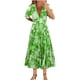 thumbnail image 2 of Puntoco Vestido De Manga Corta Con Cuello En V, Nuevo Vestido Suelto De Gran Elasticidad Con Cuello En V Floral Para Vacaciones En La Playa Para Mujer Verde Xl, 2 of 6