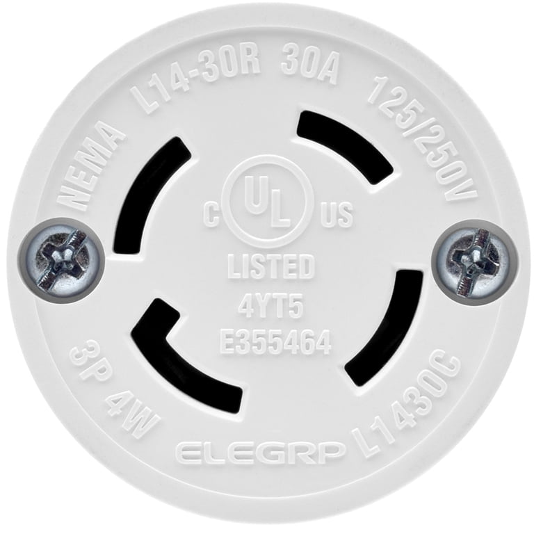 Nema L14-30 Plug NEMA L14-30 Flanged Inlet Plug, 30A 250V Locking ...