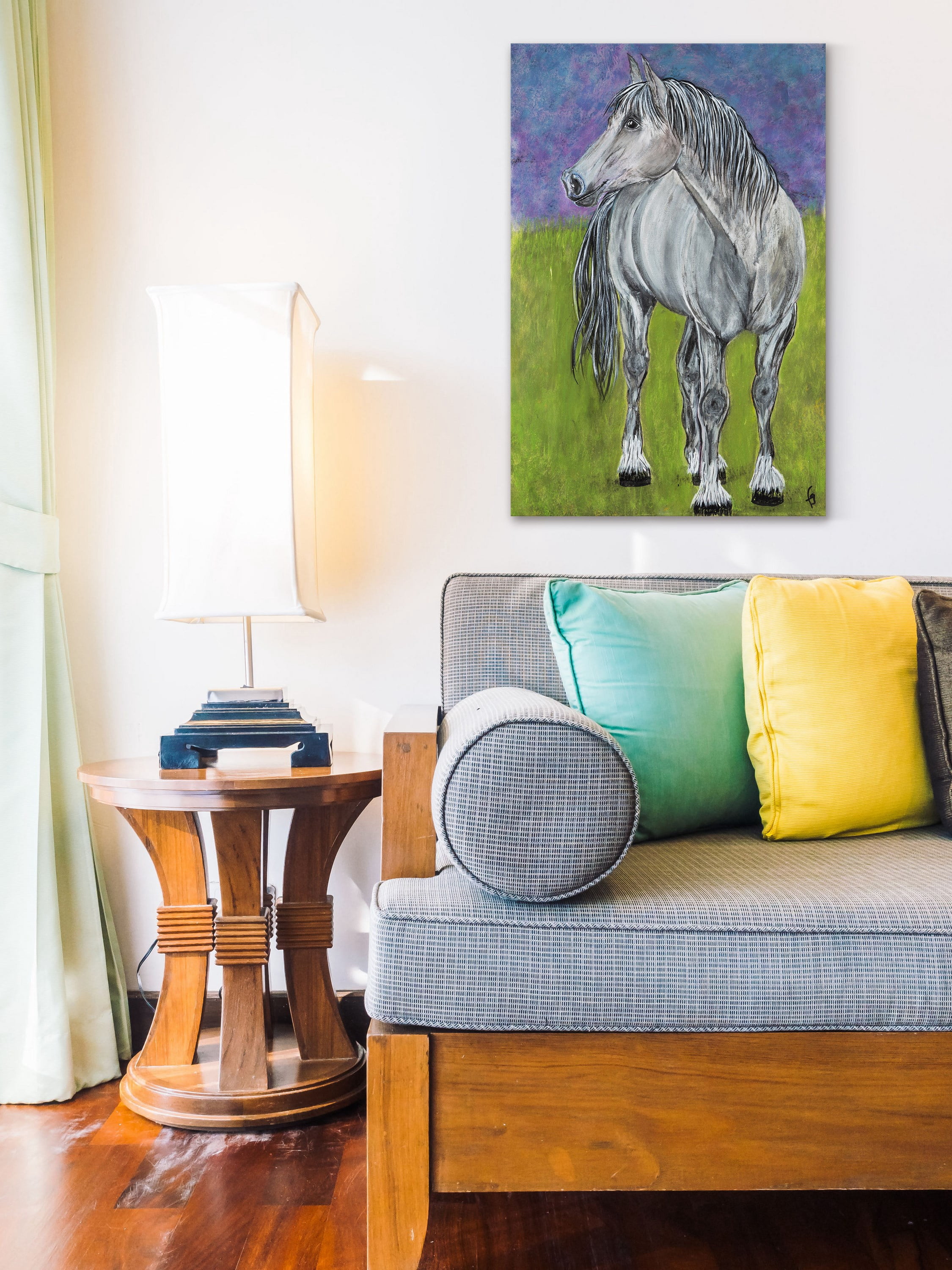 "Cyrus Belgium Horse" Painting Print on Wrapped Canvas