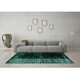 thumbnail image 3 of Ahgly Company Indoor Rectangle Abstract Turquoise Blue Modern Area Rugs, 5' x 7', 3 of 4