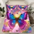thumbnail image 2 of Homewish Kids Teens Flying Butterflies 4pcs Bed Sheets,Abstract Gradient King Sheets,Dreamy Princess Super Cozy Sheet Set,Ultra Soft Home Decor, 2 of 7