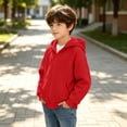thumbnail image 5 of MexChoioe Boys and Girls Zip Up Hoodie Long Sleeve Hooded Sweatshirt Relaxed Cut Pockets Fall Winter Daily Wear Hooded Zip Jacket for kids, 5 of 7