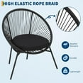 thumbnail image 3 of QinaQin Three-Piece Rattan Dining Table and Chair Set, Including Cushions, a Modern Outdoor Rattan Patio Furniture Set, Including Two Chairs and a Glass Coffee Table, 3 of 8
