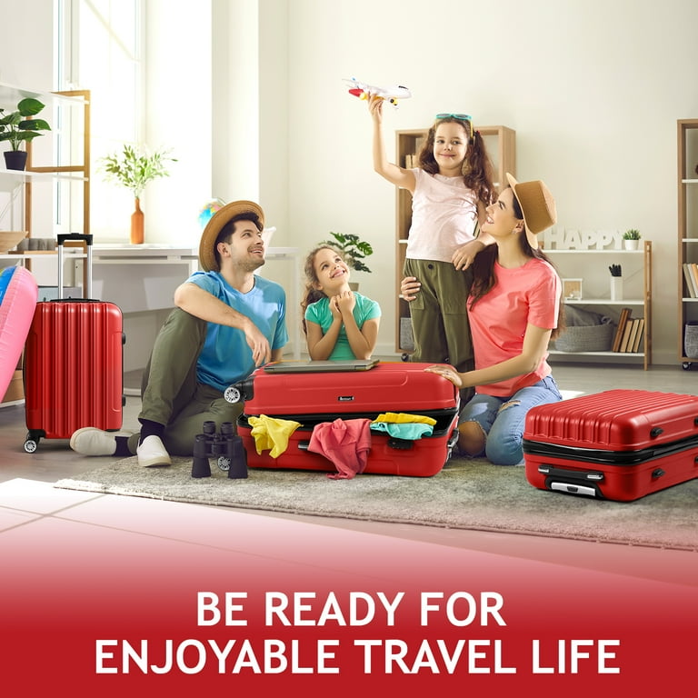 Zimtown 3 Piece Nested Spinner Suitcase Luggage Set With TSA